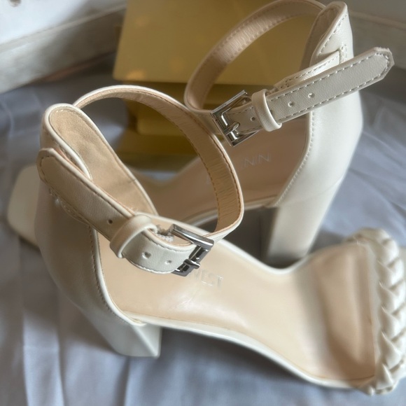 Nine West Beige Braided Strap Heels - Picture 3 of 9